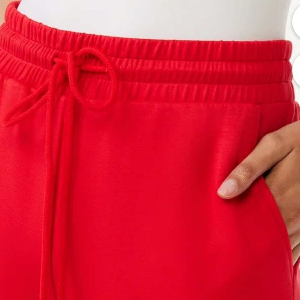 Scoop Women's Ultimate Scubaknit Cropped Sweatpants Size XL Red Drawstring - Picture 4 of 15